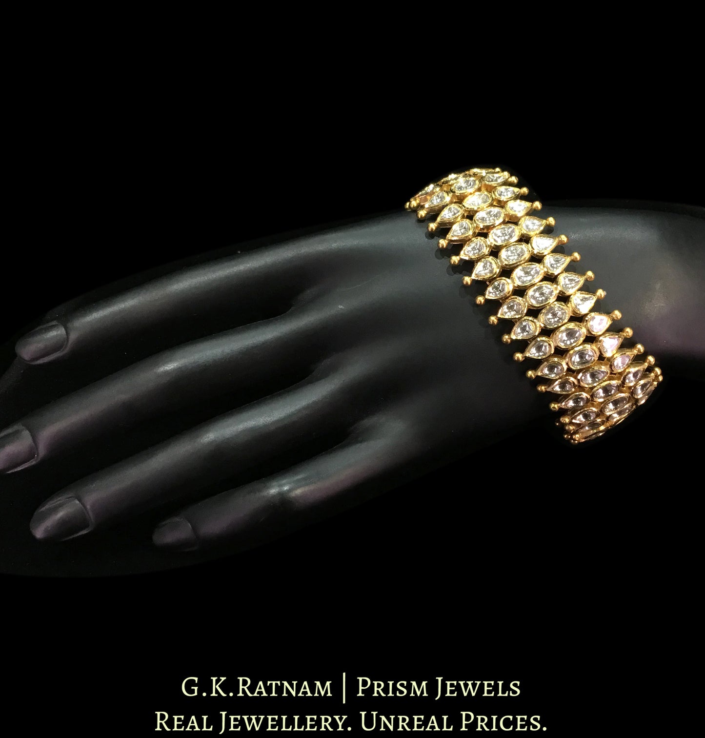 18k Gold and Diamond Polki Flexible Bracelet (Flexi) - G. K. Ratnam