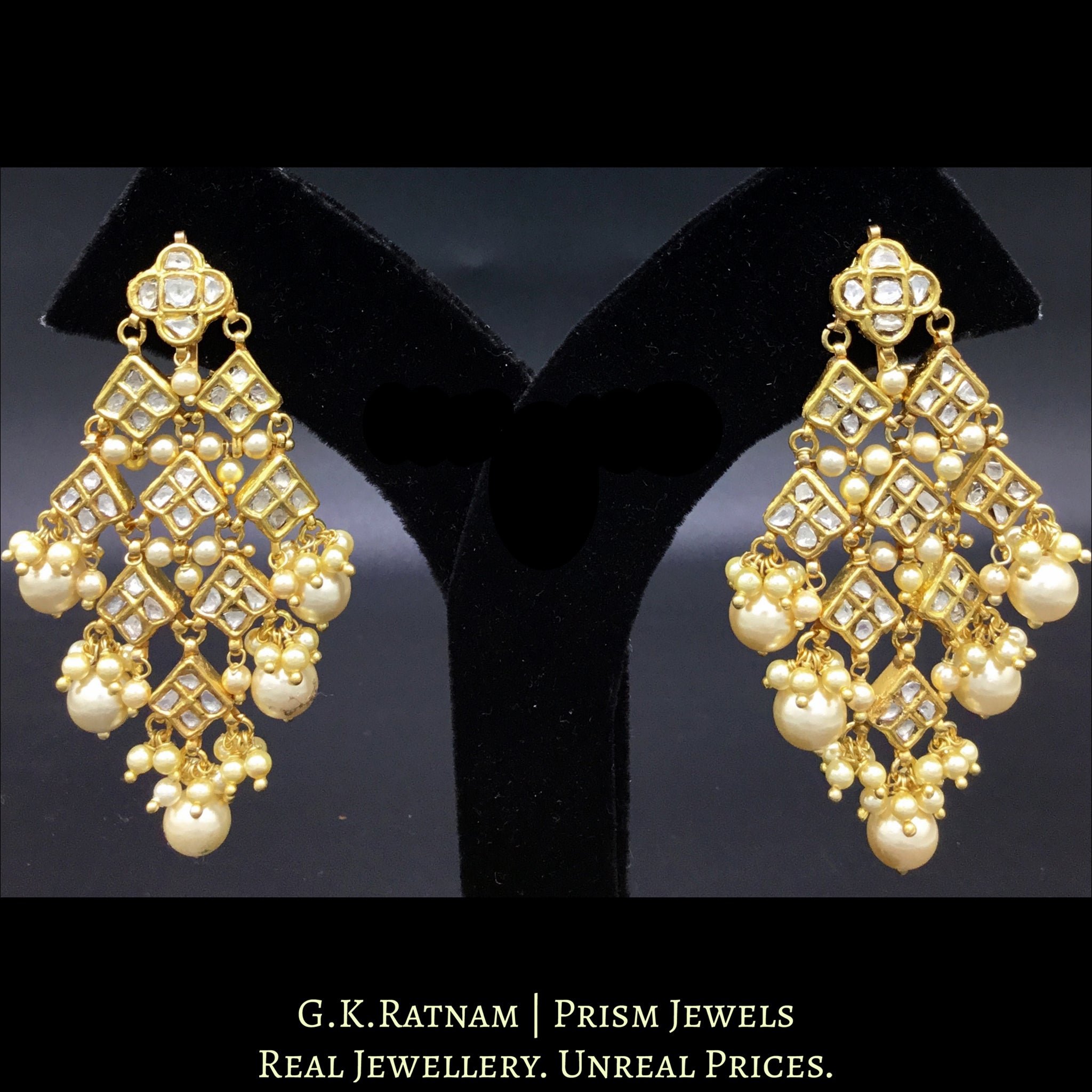 Chandelier Shape Long Diamond Earring  Jaipur Jewels