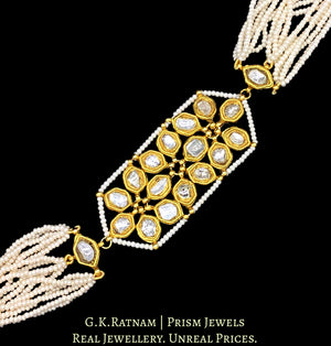 23k Gold and Diamond Polki Bracelet with Hexagonal Uncut Pieces