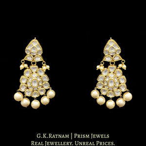18k Gold and Diamond Polki three liner Necklace Set with mix-shaped uncut elements - G. K. Ratnam