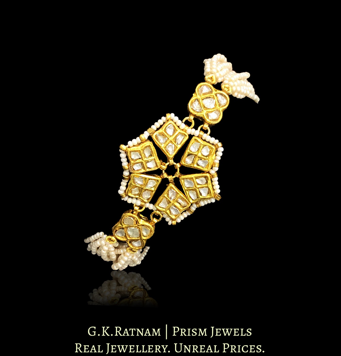 23k Gold and Diamond Polki Hybrid Bracelet