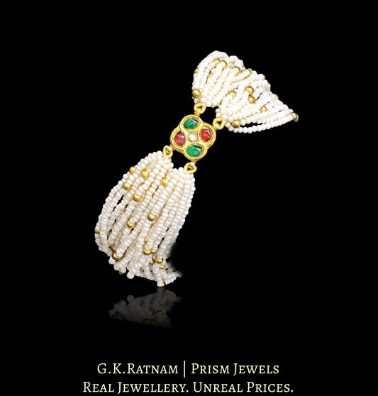 23k Gold and Diamond Polki multi-color Rakhi-cum-Bracelet