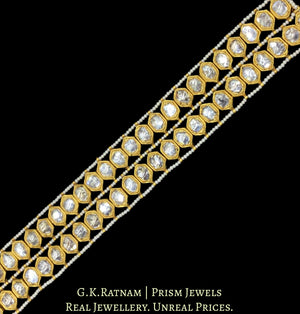 23k Gold and Diamond Polki 2 Line Bracelet
