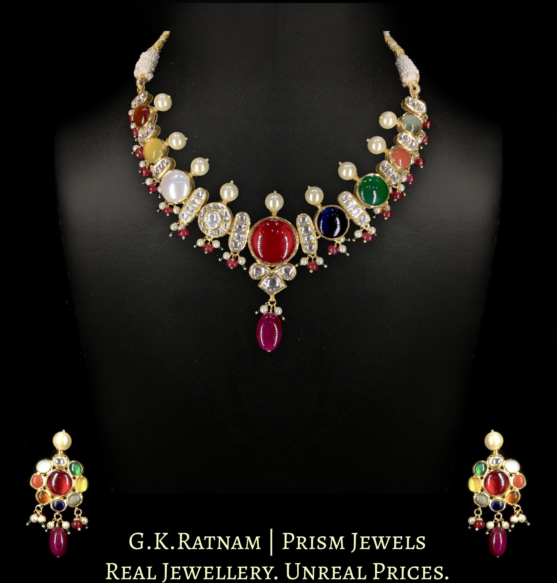 Shop Captivating Navaratna 22K Gold Pendant Online in India | Gehna
