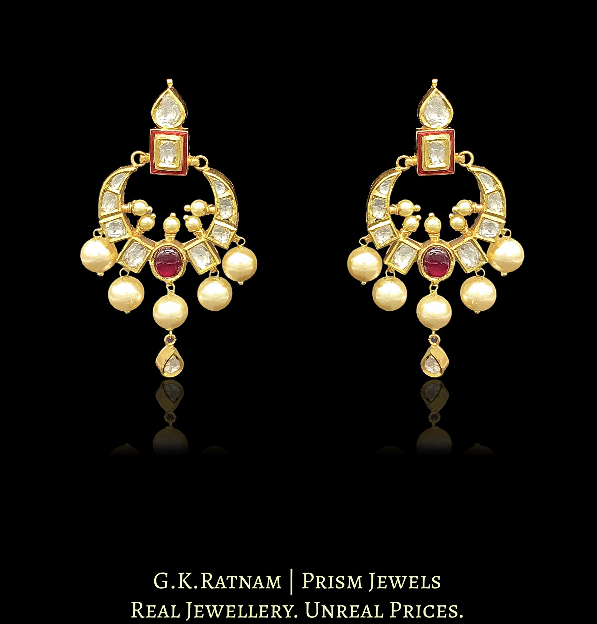 Chandbali earrings images with pearl model  Swarnakshi Jewelry