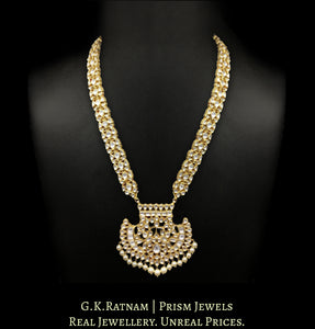 18k Gold and Diamond Polki Pankhi (fan) Necklace in Ranihaar / Patrihaar style