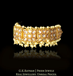 23k Gold and Diamond Polki Square Bracelet with Uncut Diamonds - G. K. Ratnam