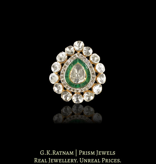 18k Gold And Diamond Polki Open Setting Ring