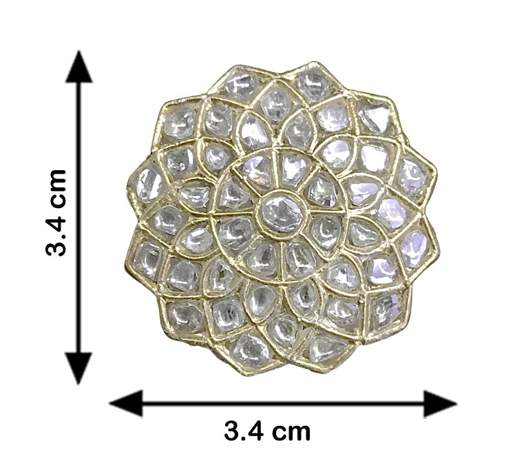 23k Gold and Diamond Polki Floral Ring