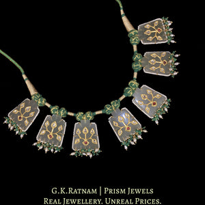 23k Gold and Diamond Polki Necklace with intricate Polki Inlays