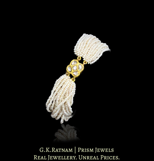 23k Gold and Diamond Polki all white Rakhi-cum-Bracelet