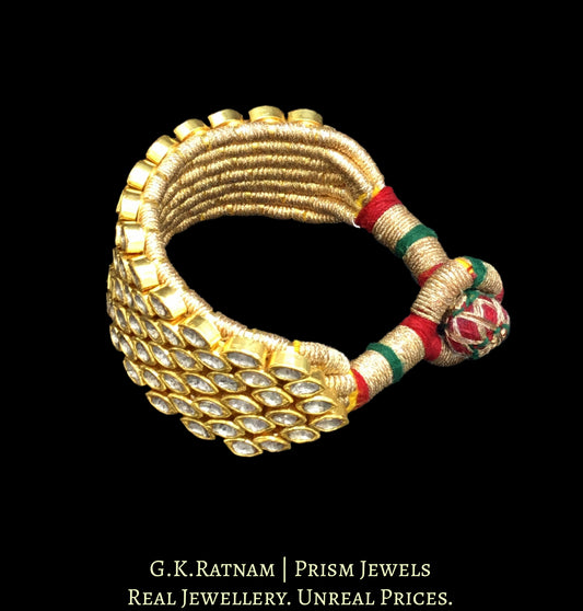 18k Gold and Diamond Polki Broad Bracelet (Paunchi / Ponchi) - G. K. Ratnam