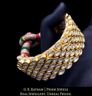 18k Gold and Diamond Polki Broad Bracelet (Paunchi / Ponchi) - G. K. Ratnam