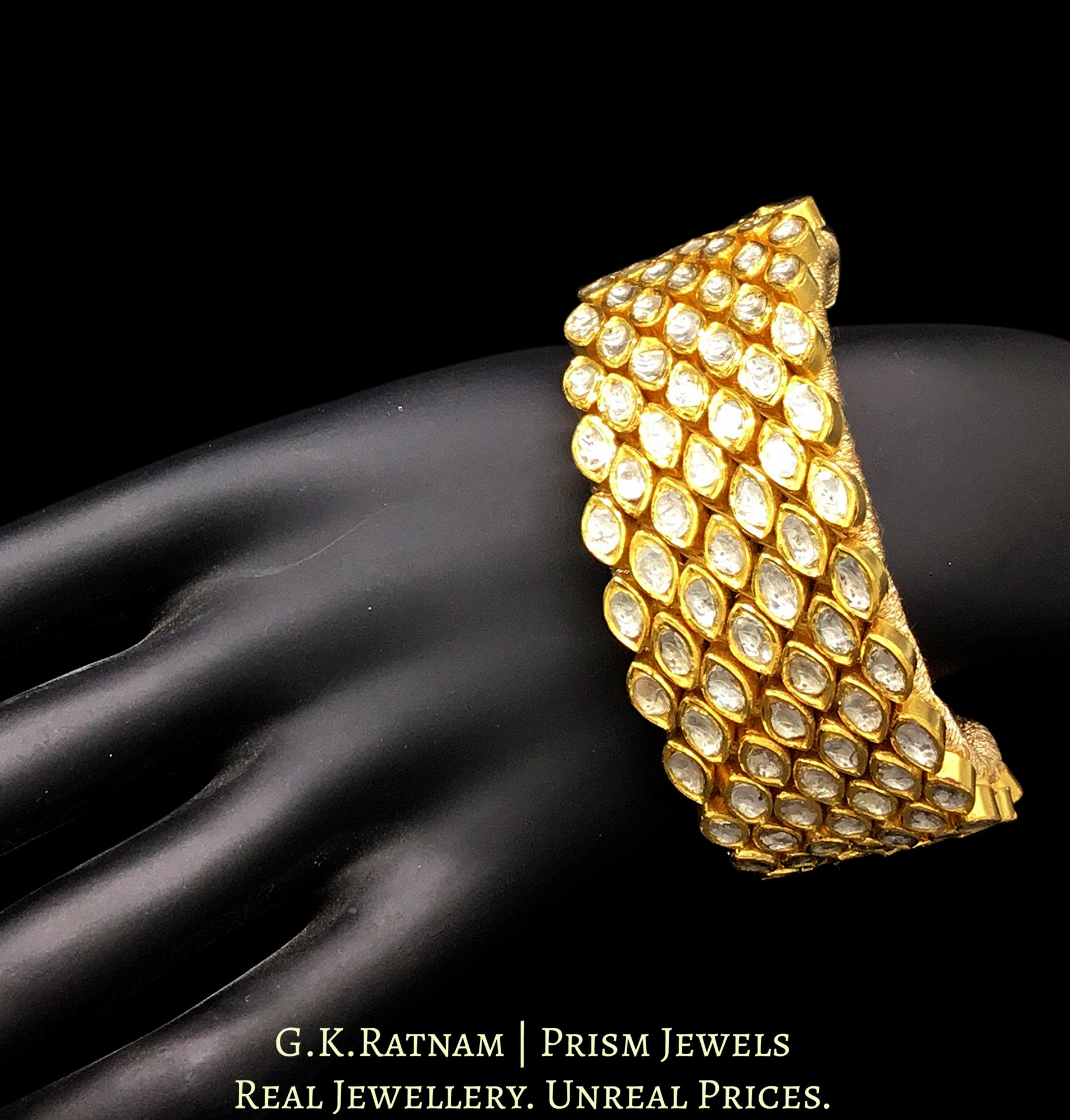 Rose Gold Broad American Diamond Bracelet- Floral-G3299