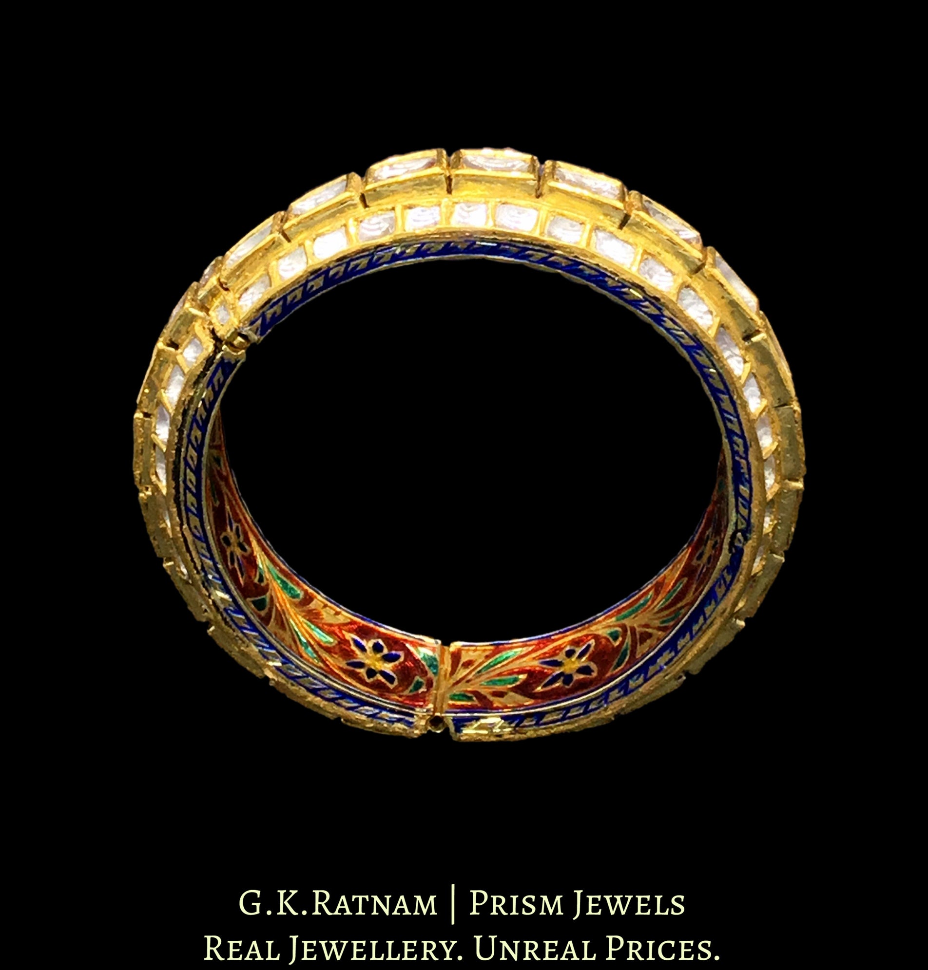 18k Gold and Diamond Polki Bangle with 3-D setting - G. K. Ratnam