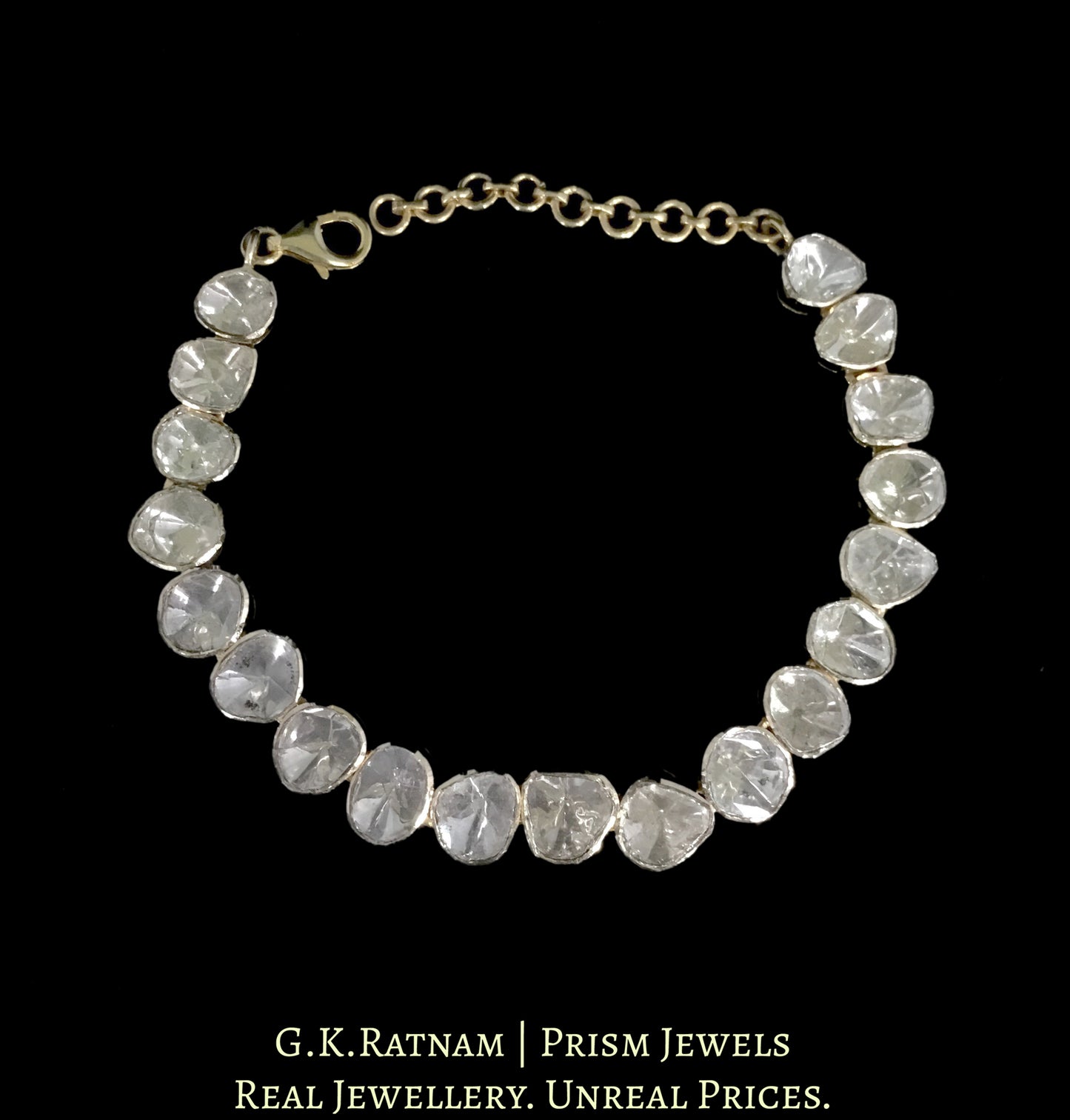 18k Gold and Diamond Polki Open Setting Tennis Bracelet - G. K. Ratnam
