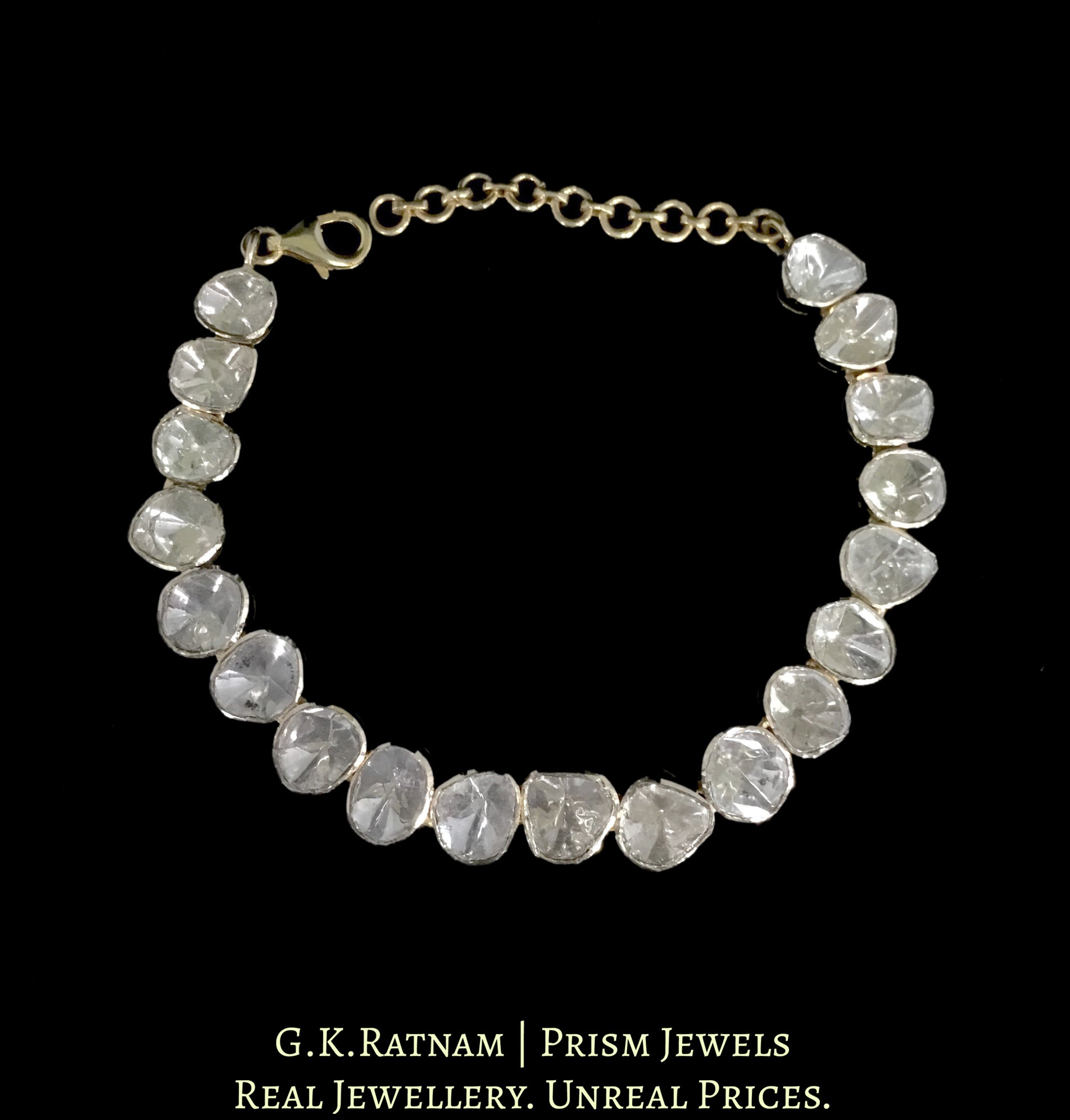 18k Gold and Diamond Polki Open Setting Tennis Bracelet - G. K. Ratnam