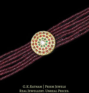 23k Gold and Diamond Polki watch-like Bracelet with Rubies