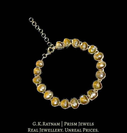 18k Gold and Diamond Polki Open Setting Tennis Bracelet - G. K. Ratnam