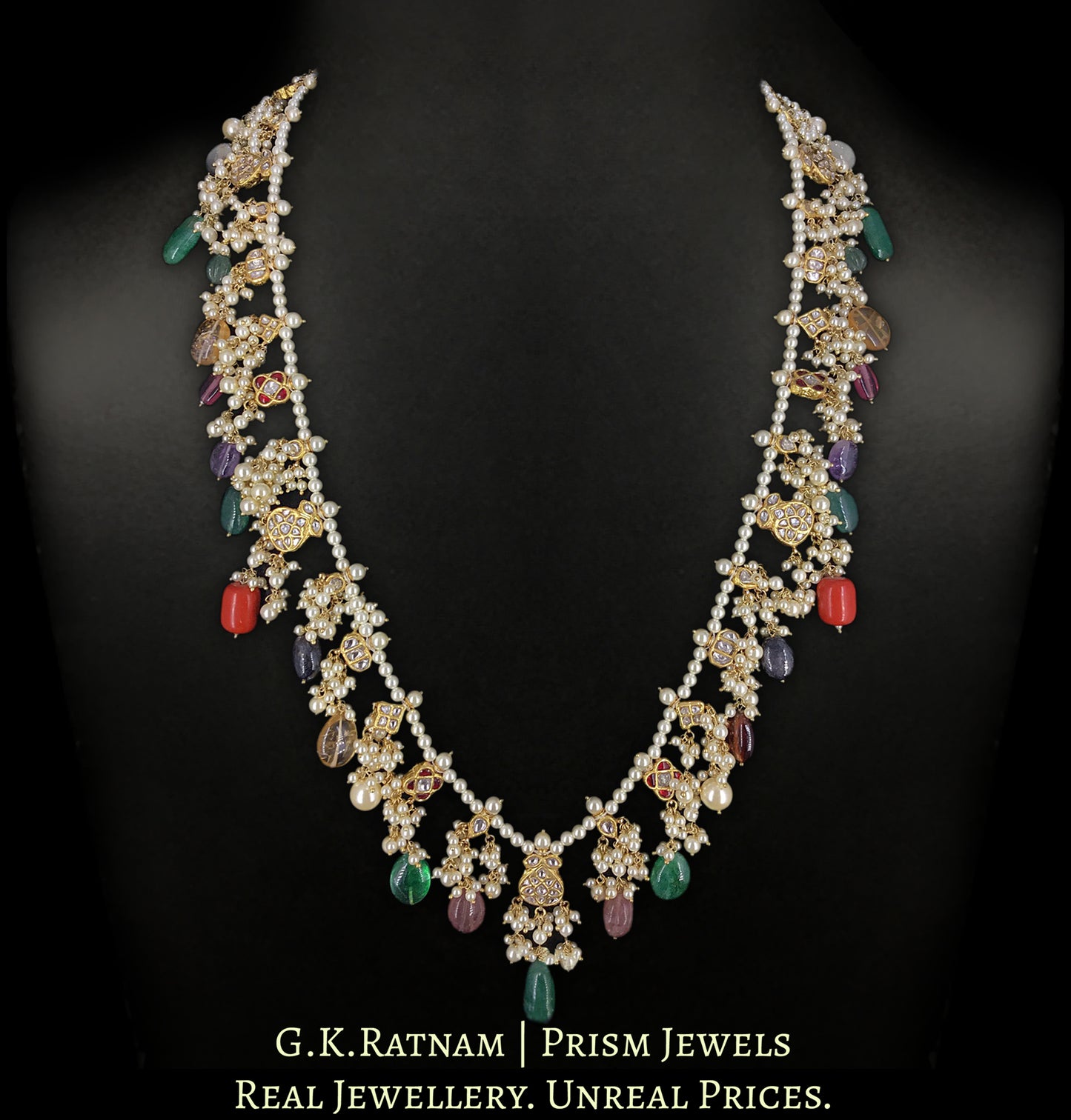 23k Gold and Diamond Polki Long Necklace Set