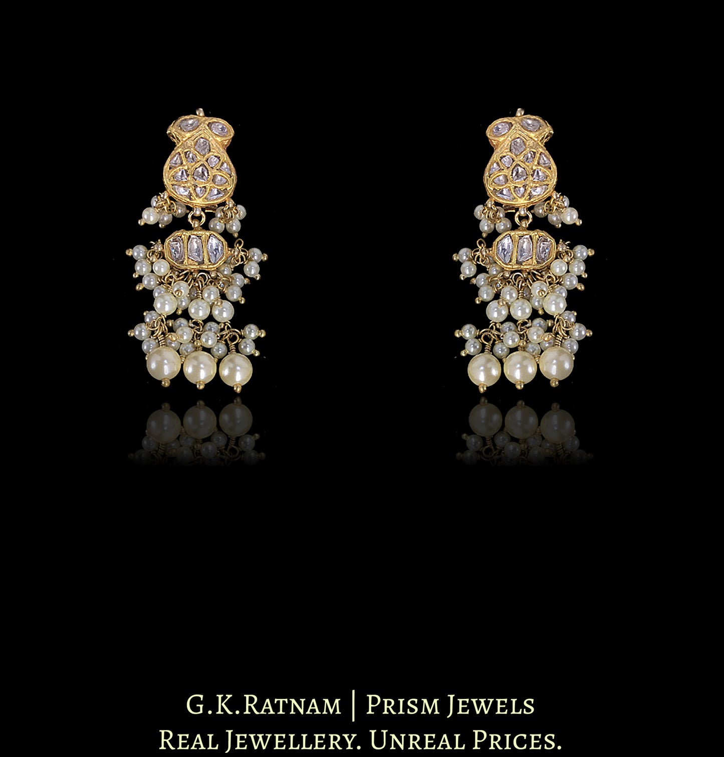 23k Gold and Diamond Polki Long Necklace Set