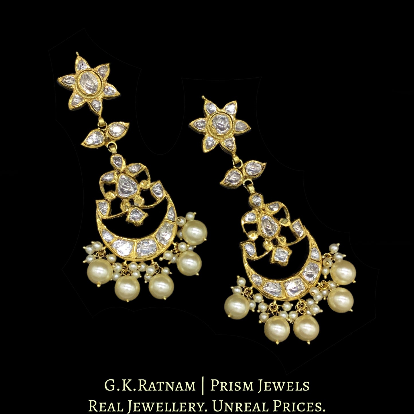 18k Gold and Diamond Polki three-layer Bridal Choker Necklace Set