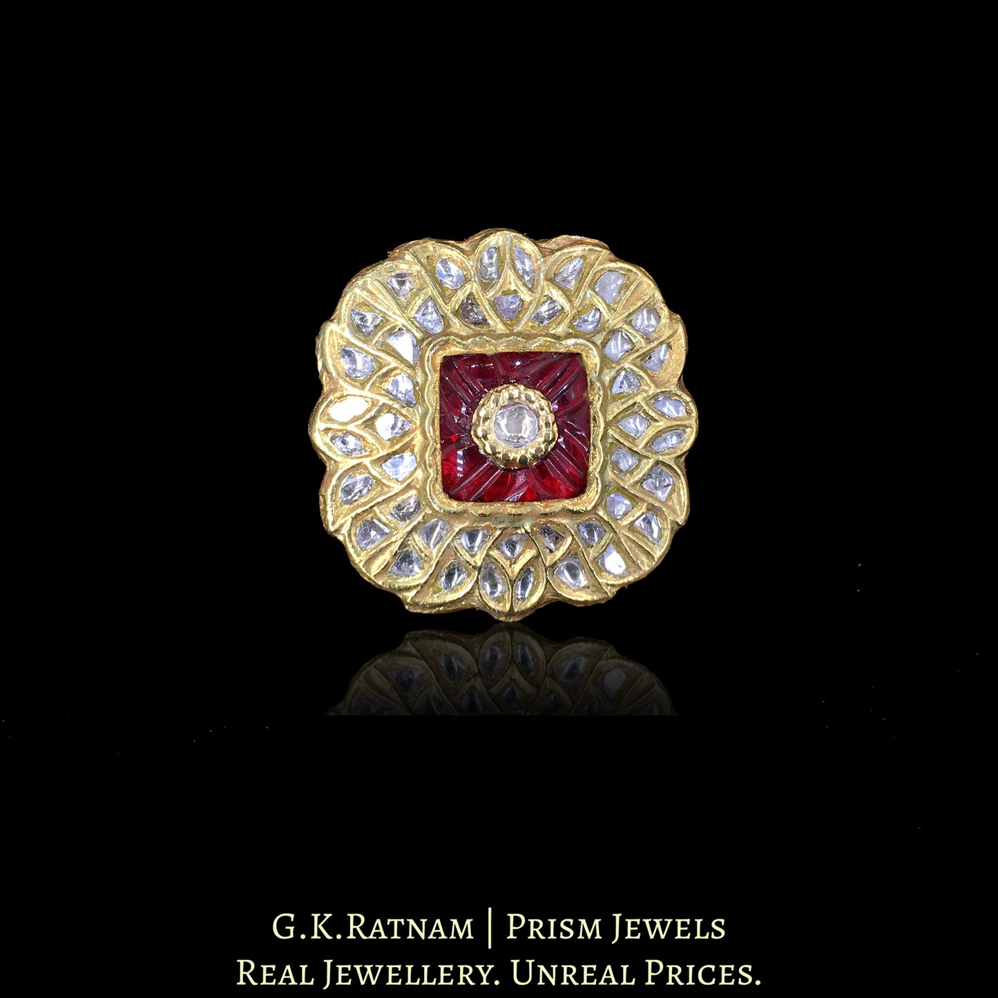 23k Gold and Diamond Polki Cocktail Ring