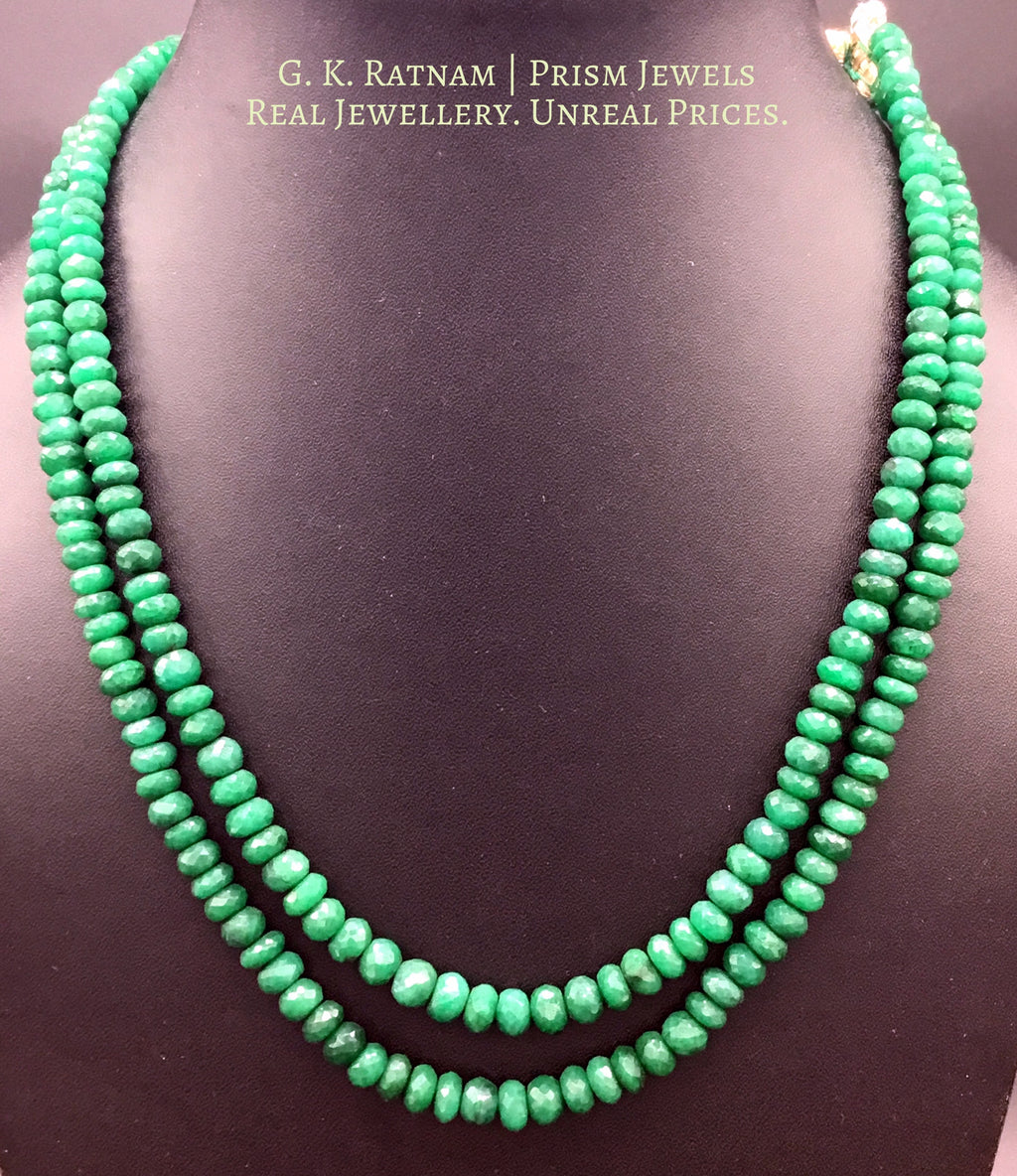 Green Beryl Cut Beads 2 Line Necklace - G. K. Ratnam
