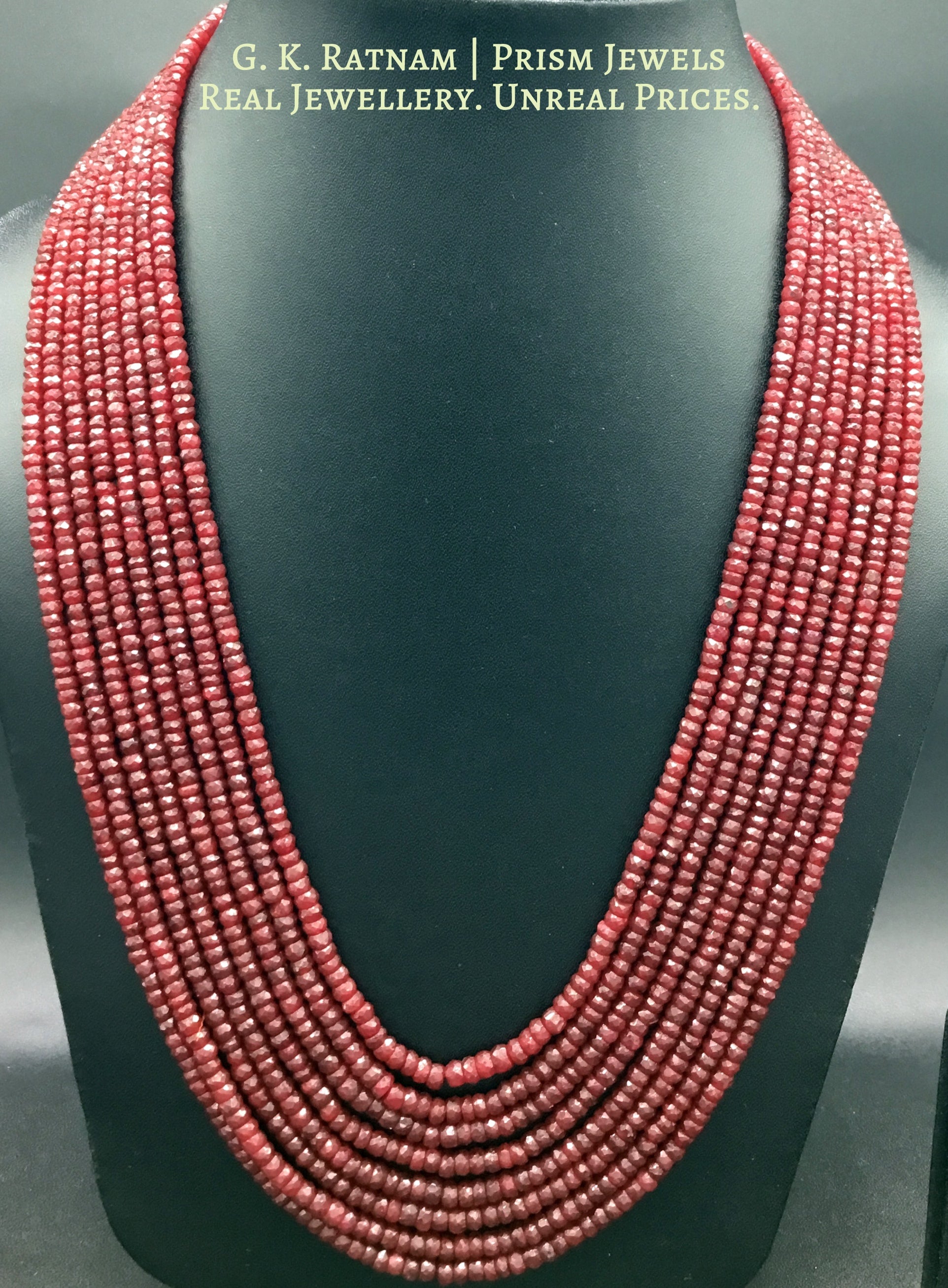Natural (heat-treated) cut Rubies 8 line Necklace - G. K. Ratnam