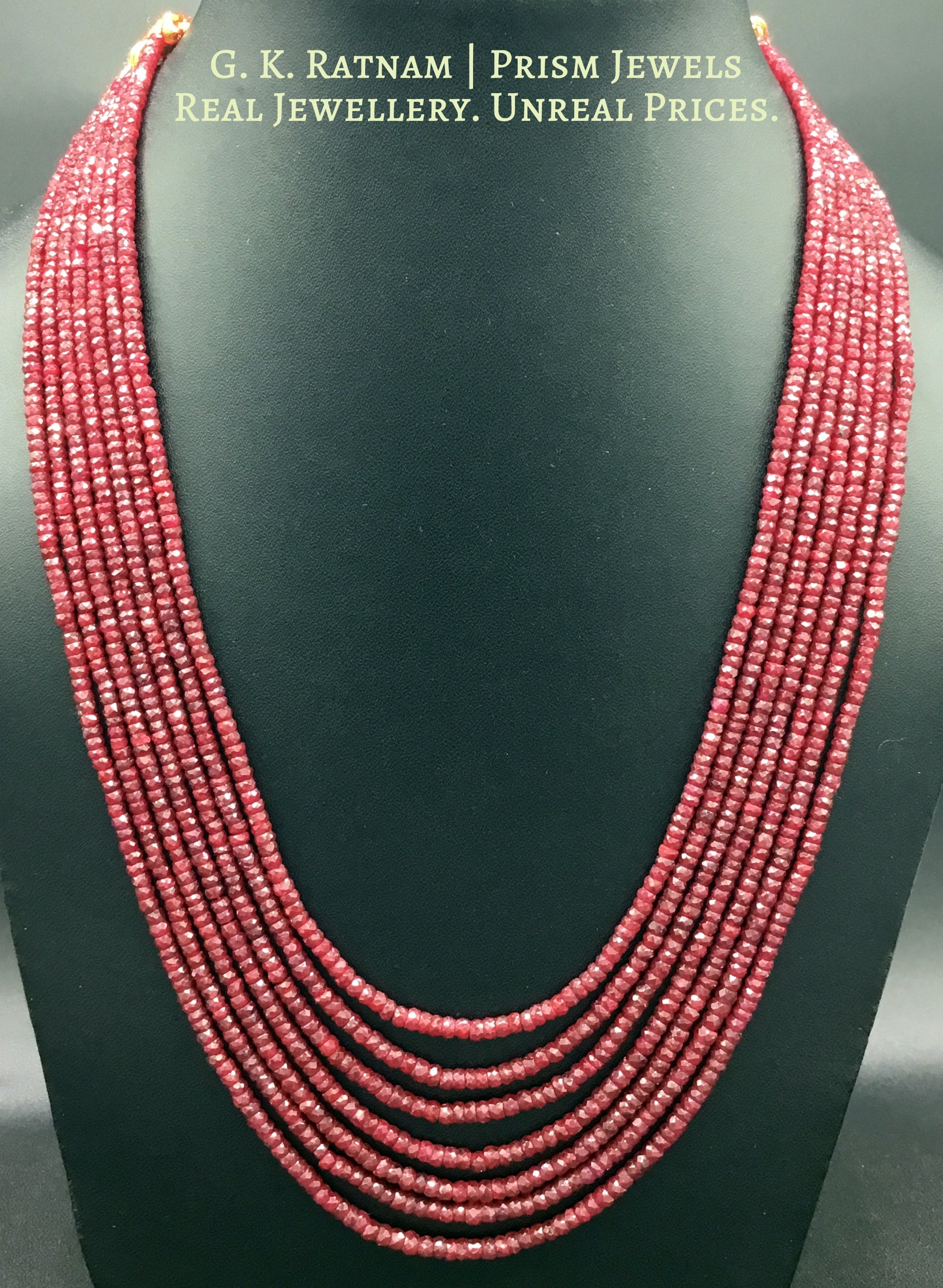Natural (heat-treated) cut Rubies 7 line Necklace - G. K. Ratnam