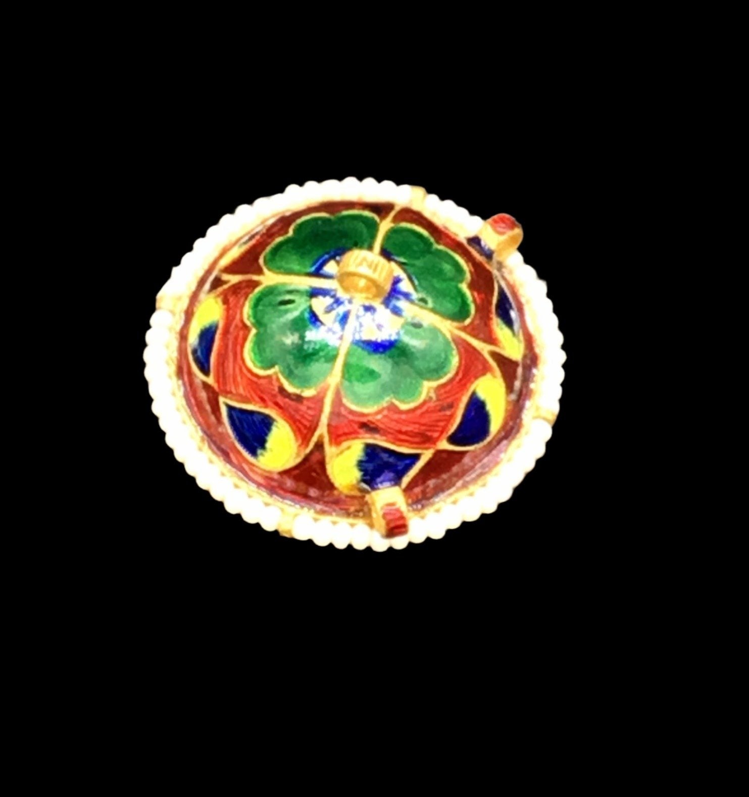 22k Gold and Diamond Polki Borla with Pearls - G. K. Ratnam