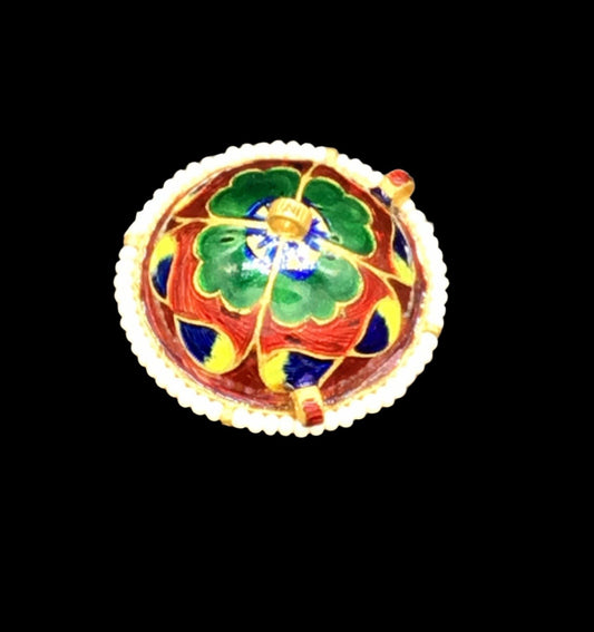 22k Gold and Diamond Polki Borla with Pearls - G. K. Ratnam