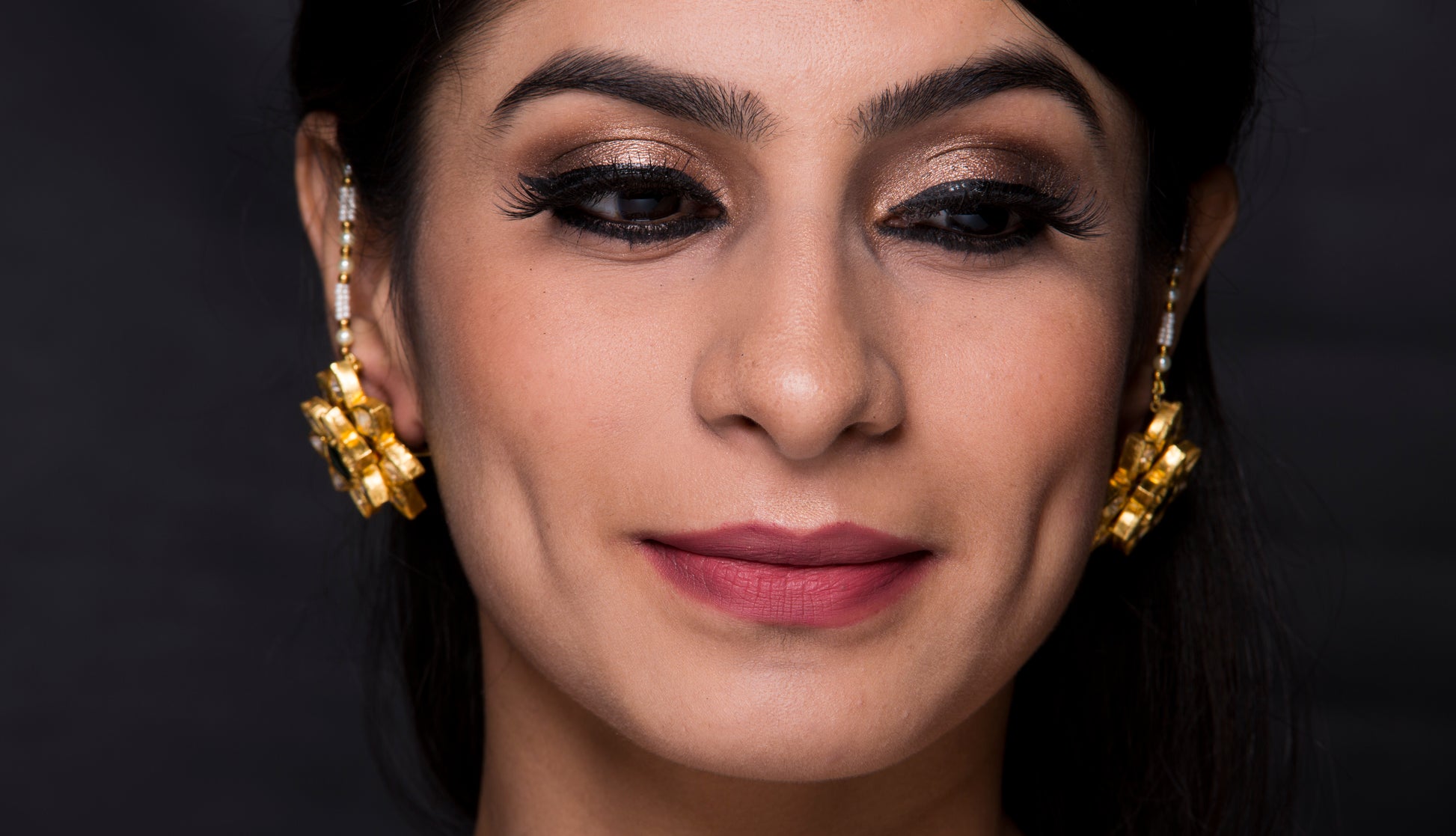 22k Gold and Diamond Polki star-shaped Karanphool Earring Pair with 3-D setting - gold diamond polki kundan meena jadau jewellery