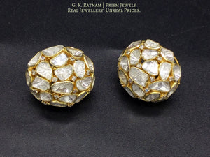 Buy 14K Gold Diamond Cut Button Style Stud Earrings Online in India  Etsy