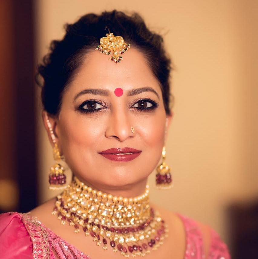 18k Gold and Diamond Polki Maang Tika with Natural Hyderabadi Pearl clusters - G. K. Ratnam
